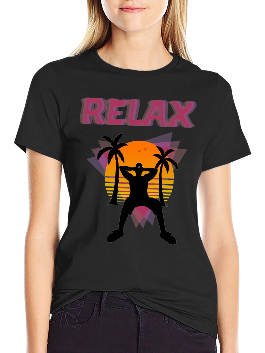 Relax Retro Sunset Graphic T-Shirt