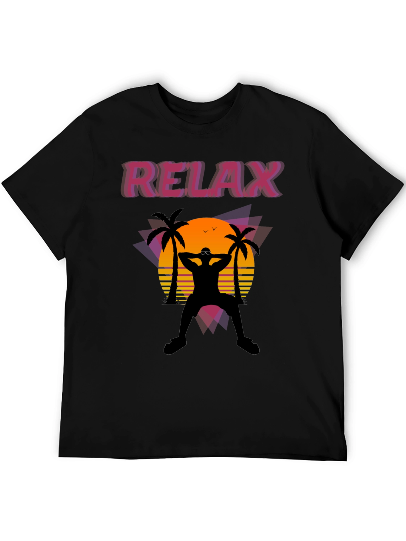 Relax Retro Sunset Graphic T-Shirt