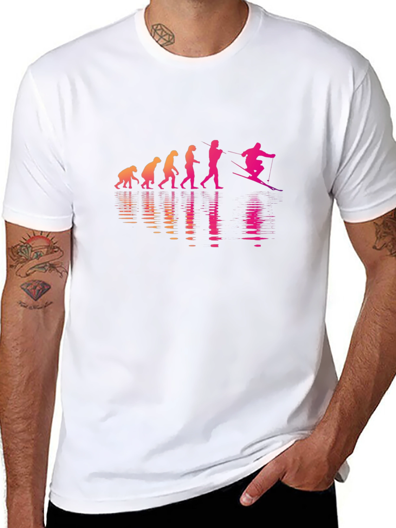 Evolution of Waterskiing Black T-Shirt