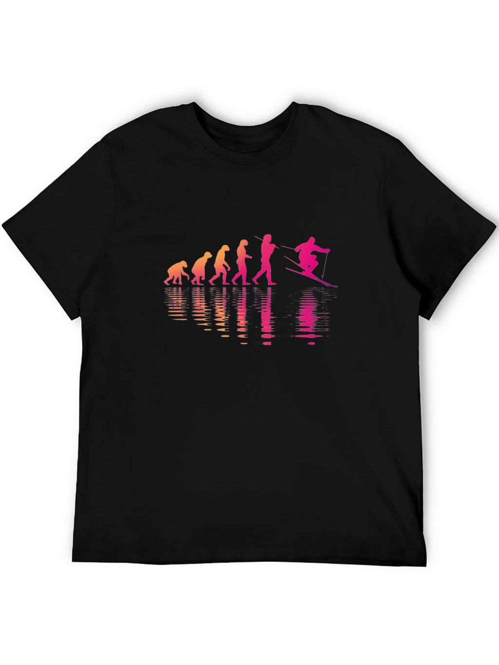 Evolution of Waterskiing Black T-Shirt