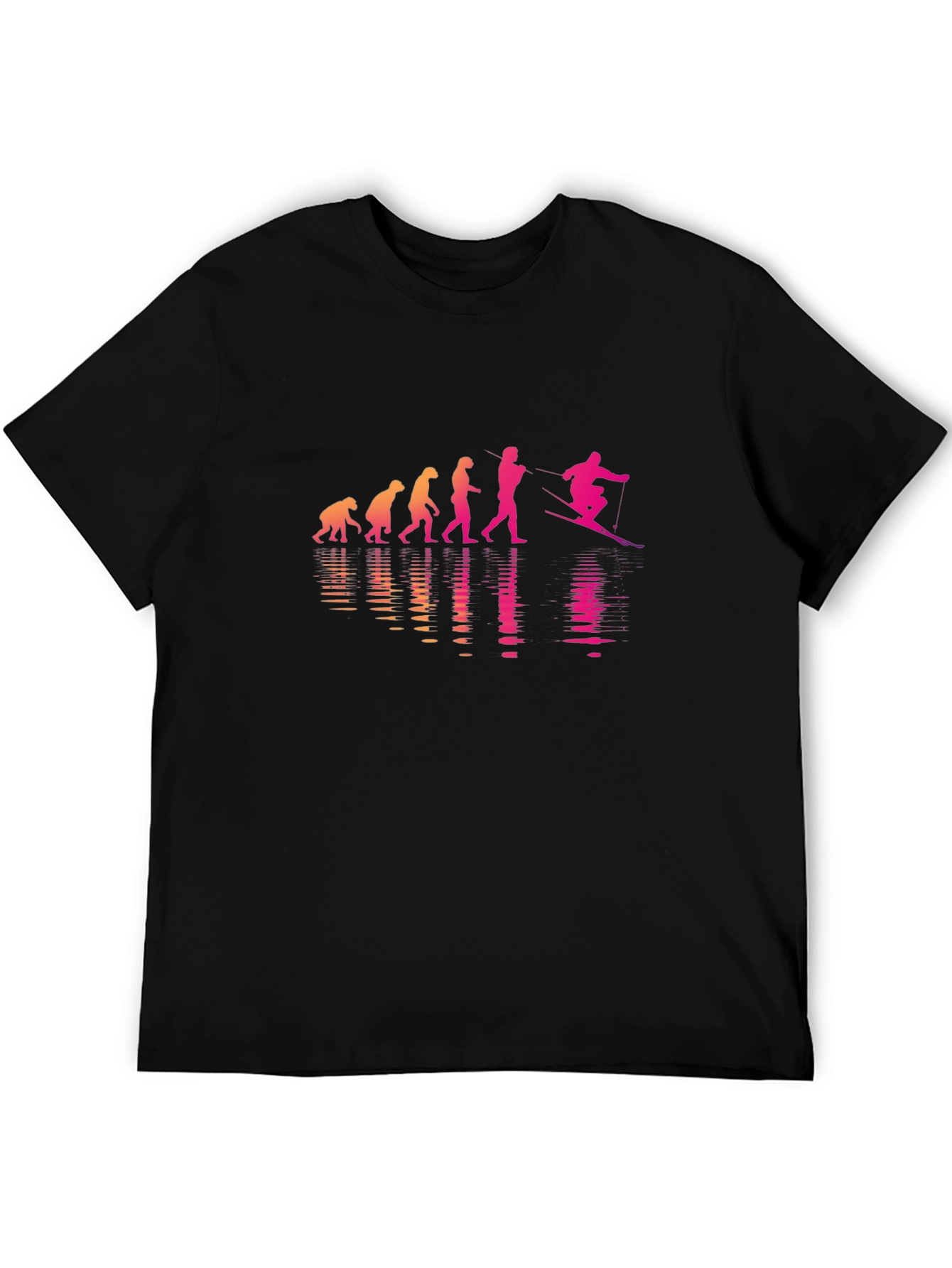 Evolution of Waterskiing Black T-Shirt