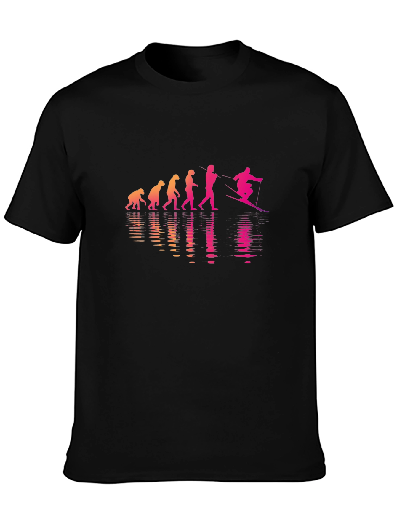 Evolution of Waterskiing Black T-Shirt
