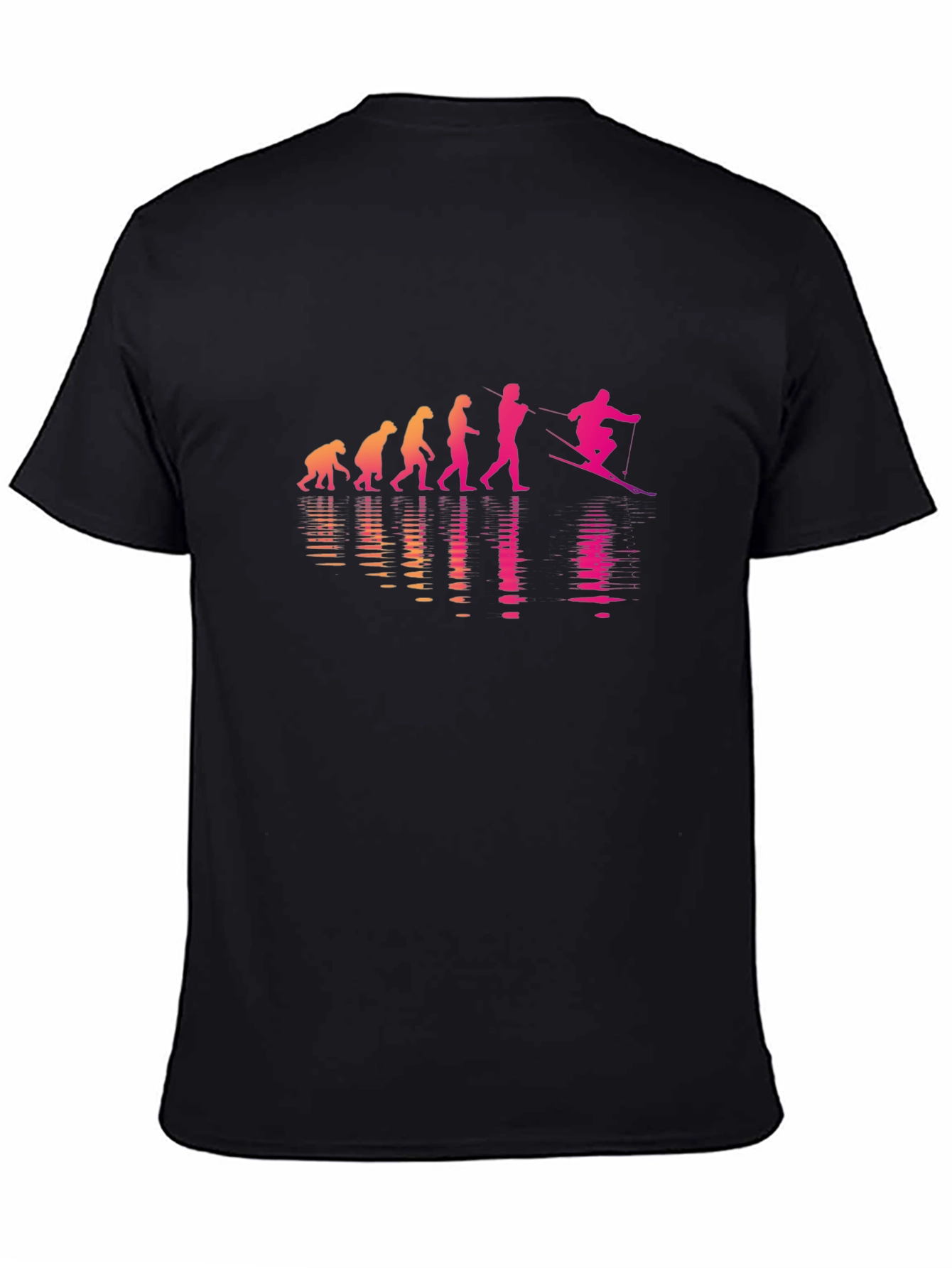 Evolution of Waterskiing Black T-Shirt