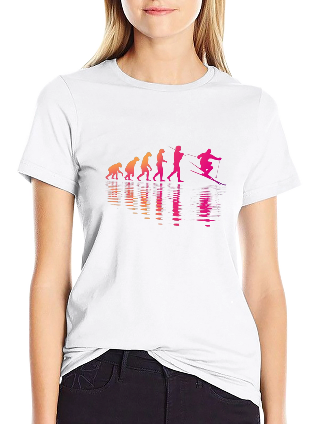 Evolution of Waterskiing Black T-Shirt