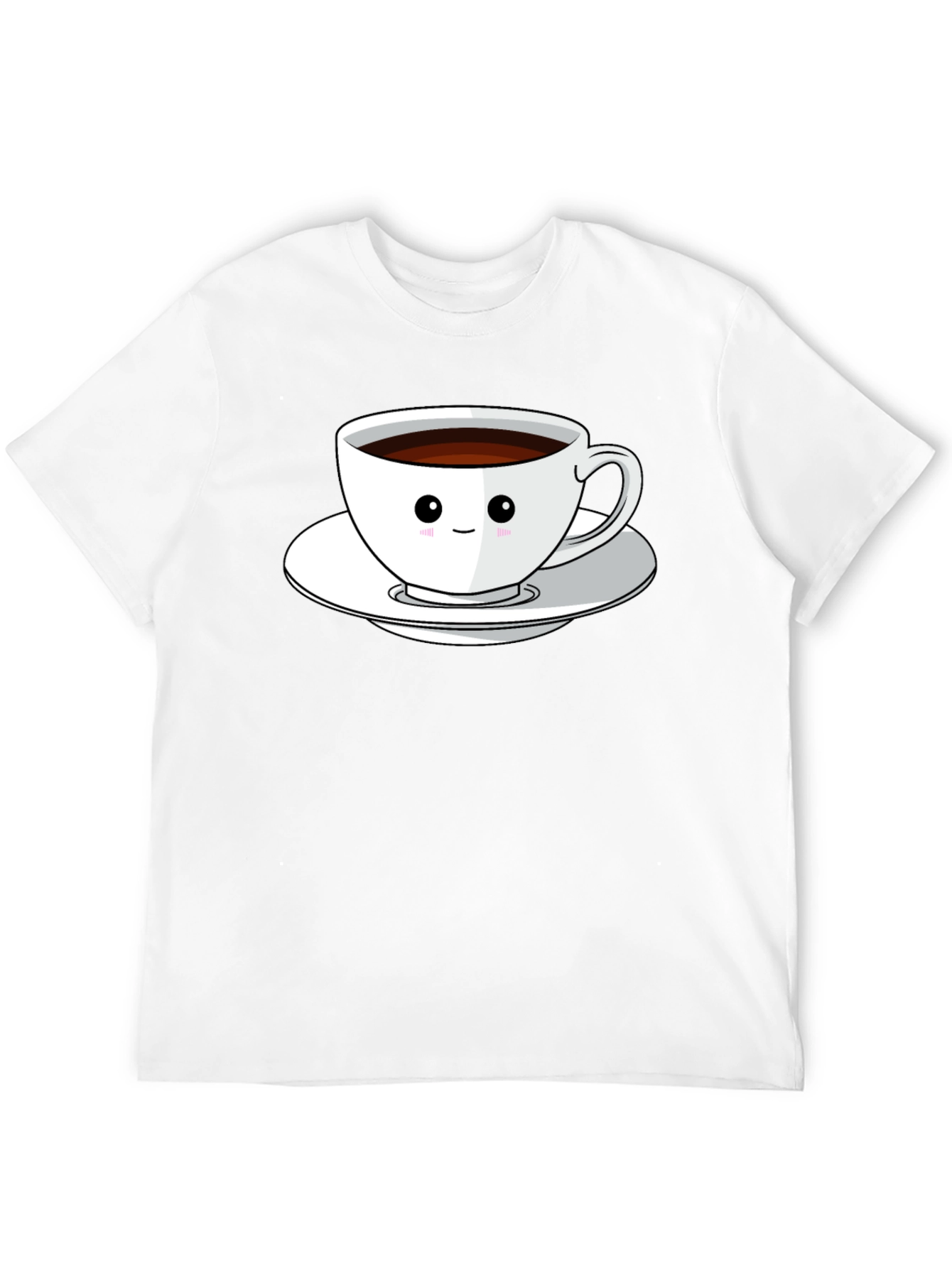 Cute Coffee Cup Graphic Tee - Black T-Shirt