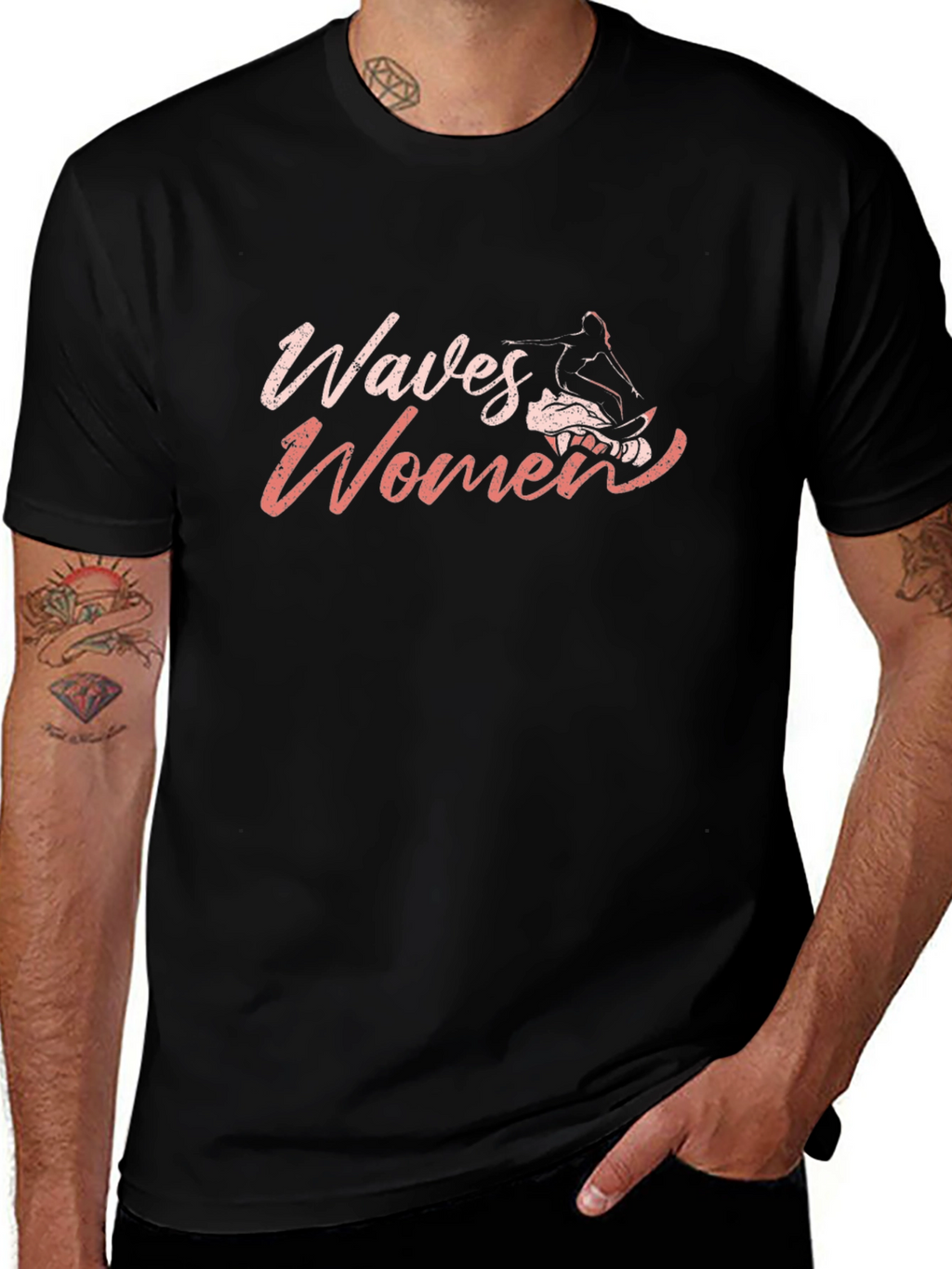 Waves Womens Graphic Tee - Black