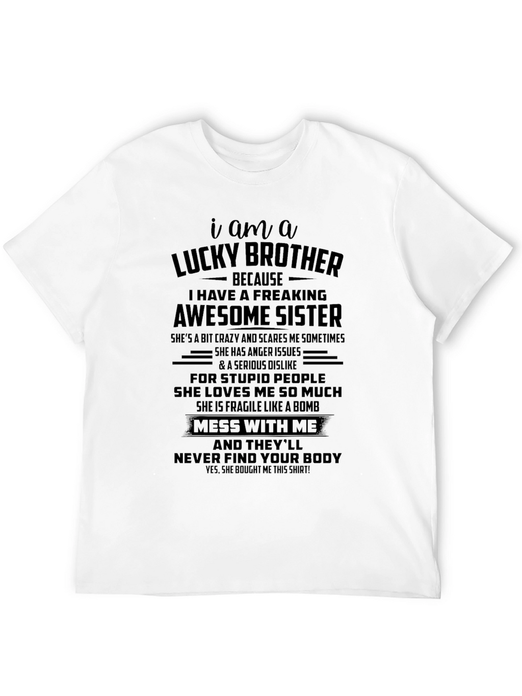 Lucky Brother Awesome Sister Graphic T-Shirt
