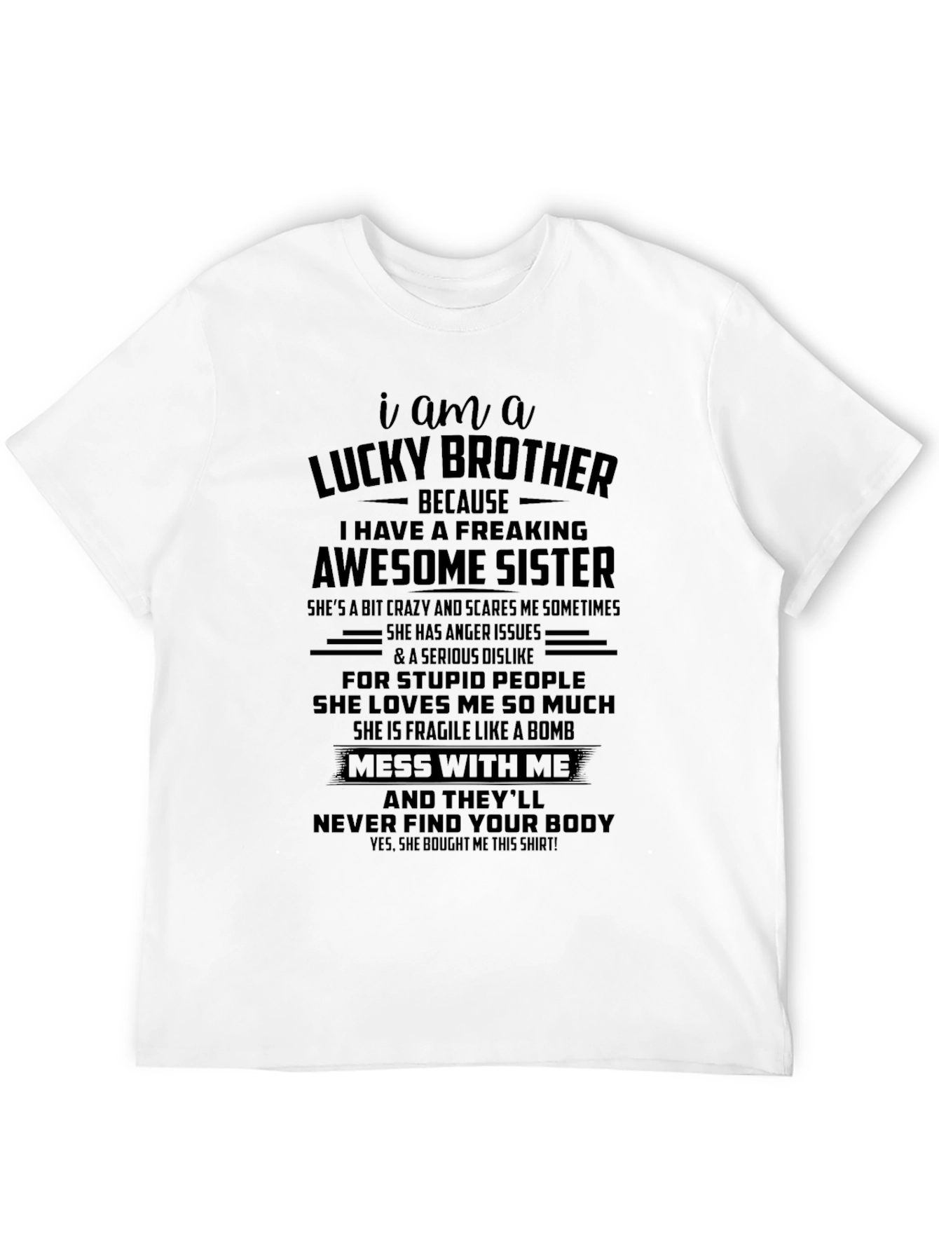 Lucky Brother Awesome Sister Graphic T-Shirt