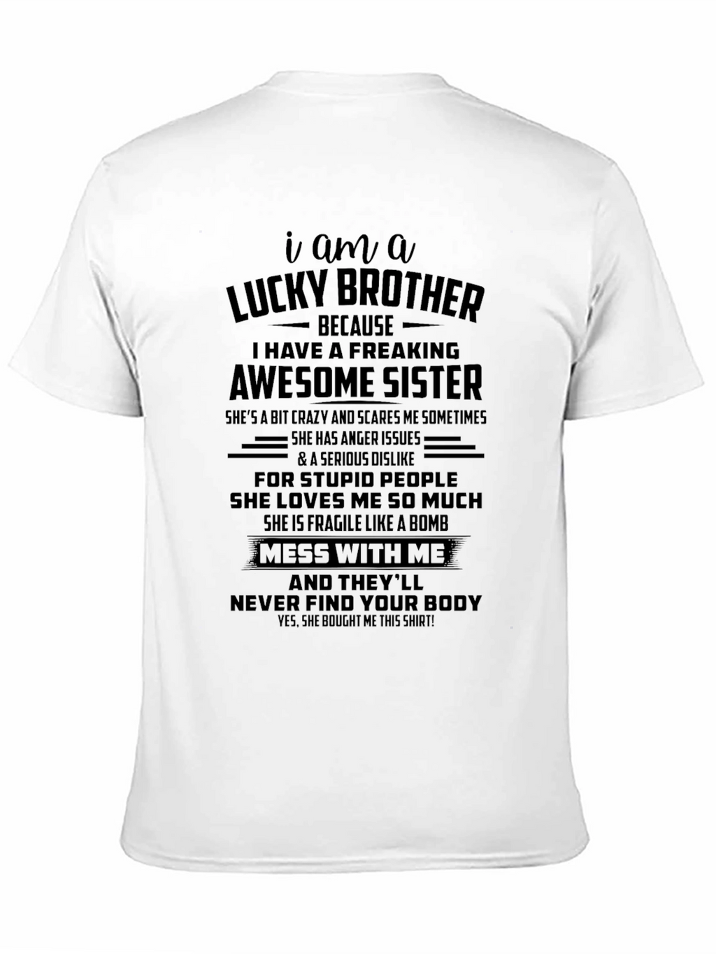 Lucky Brother Awesome Sister Graphic T-Shirt