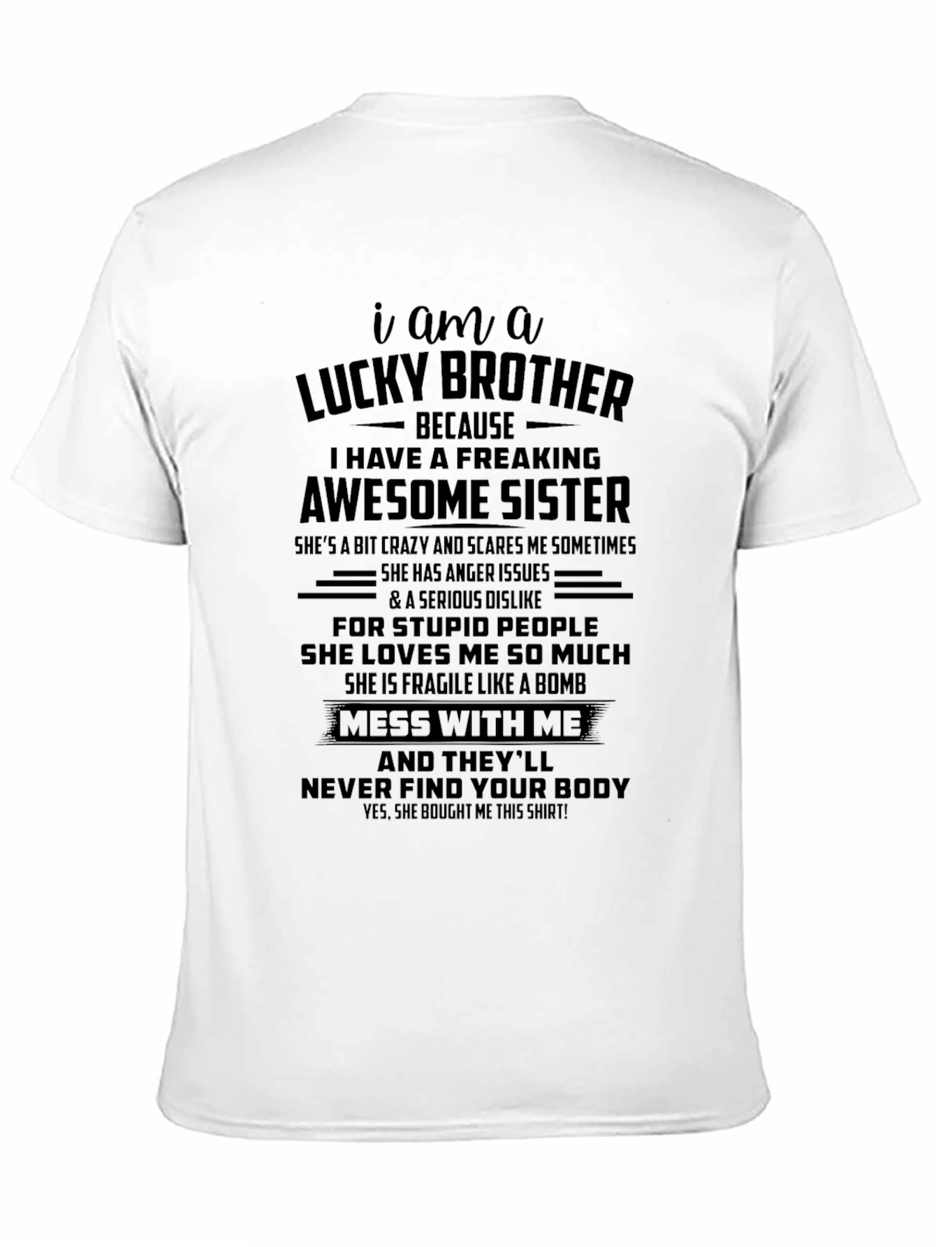Lucky Brother Awesome Sister Graphic T-Shirt