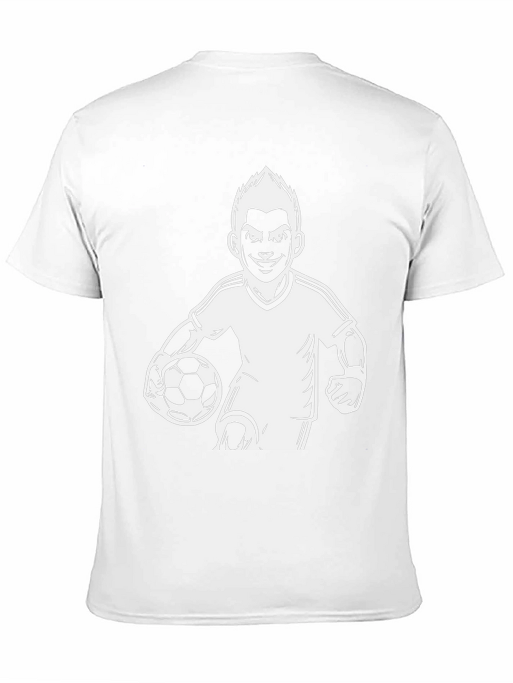 Soccer Player Graphic Tee - Black Cotton Casual