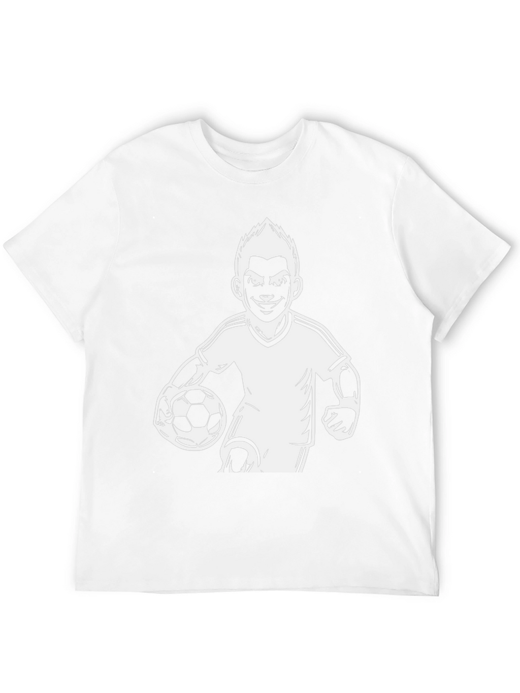 Soccer Player Graphic Tee - Black Cotton Casual