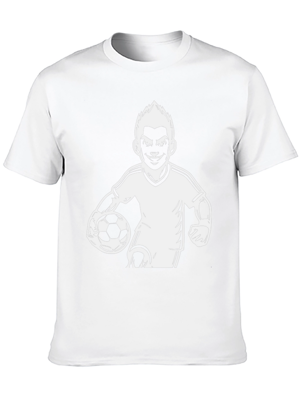 Soccer Player Graphic Tee - Black Cotton Casual