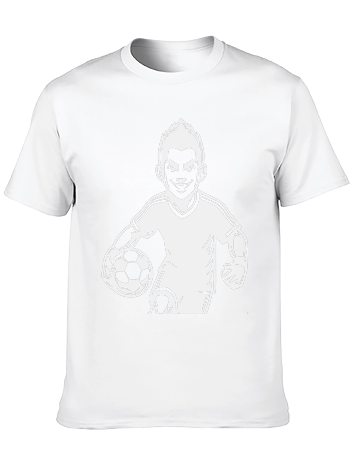 Soccer Player Graphic Tee - Black Cotton Casual
