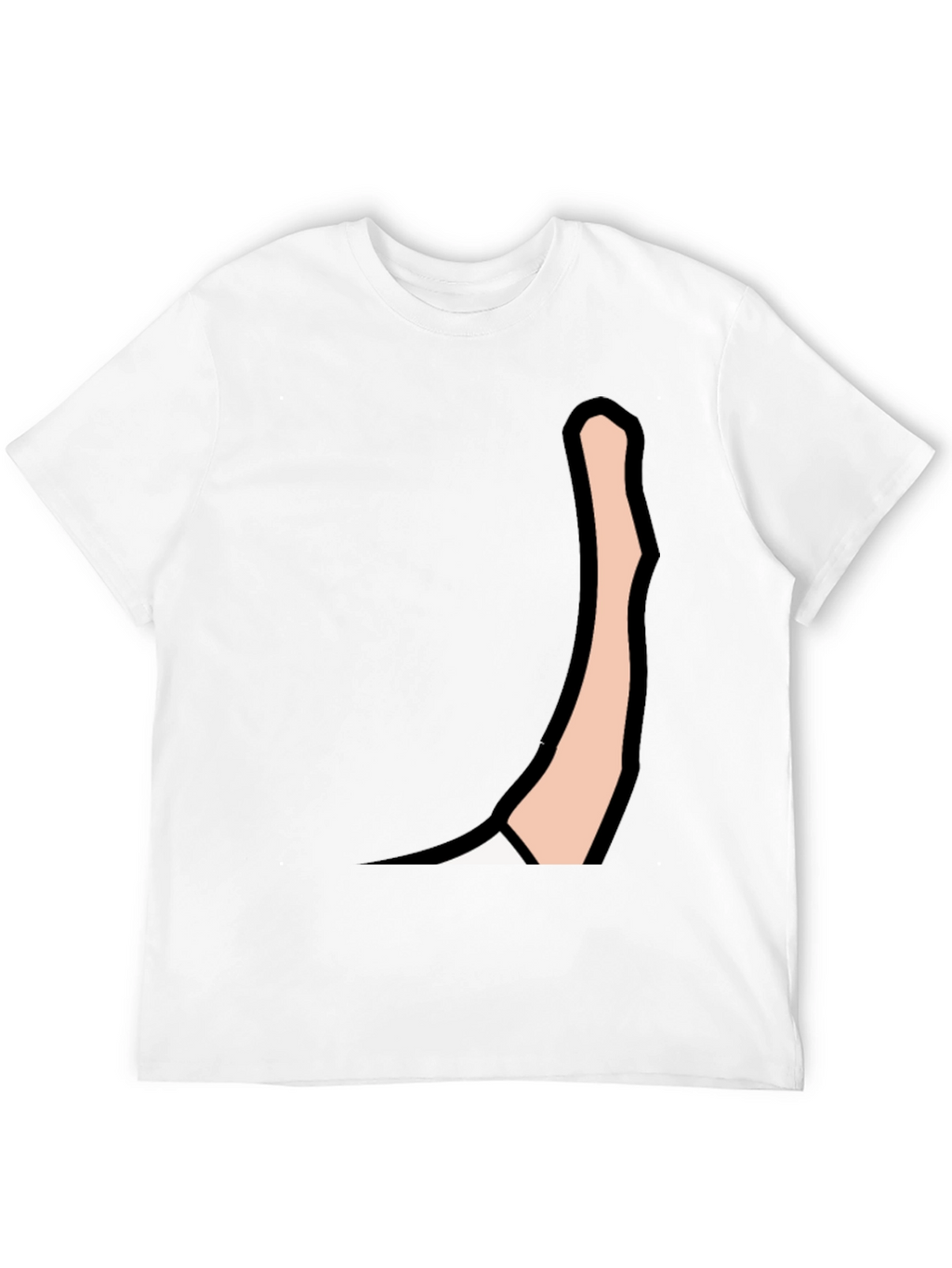 Mens Black Graphic Tee: Cartoon Arm Design