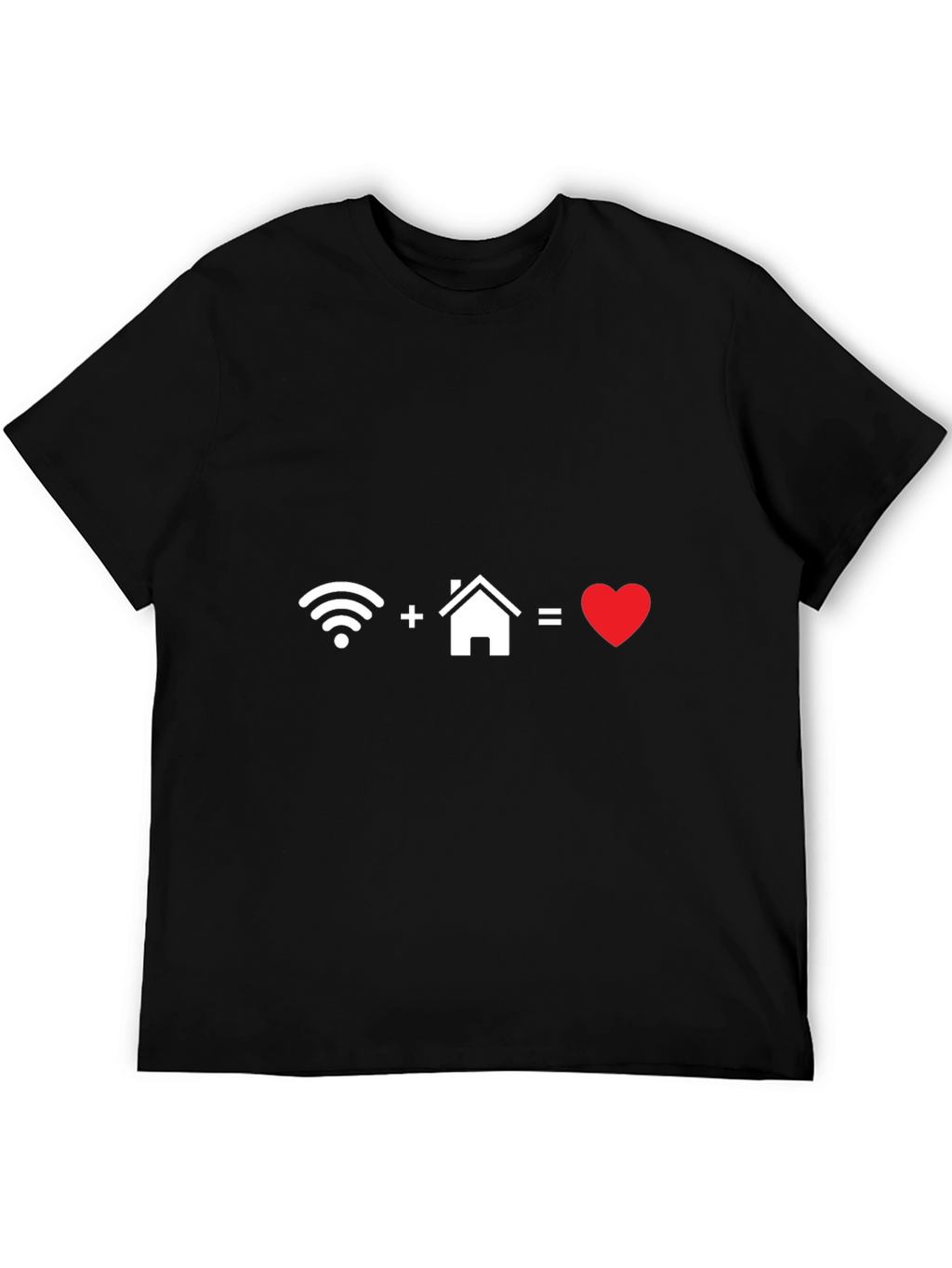 Wifi + Home = Love T-Shirt Black Cotton Blend