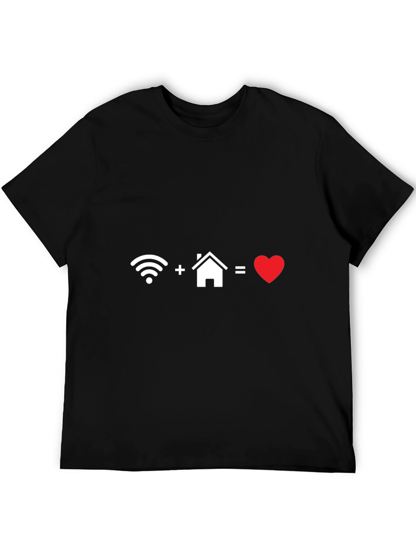 Wifi + Home = Love T-Shirt Black Cotton Blend