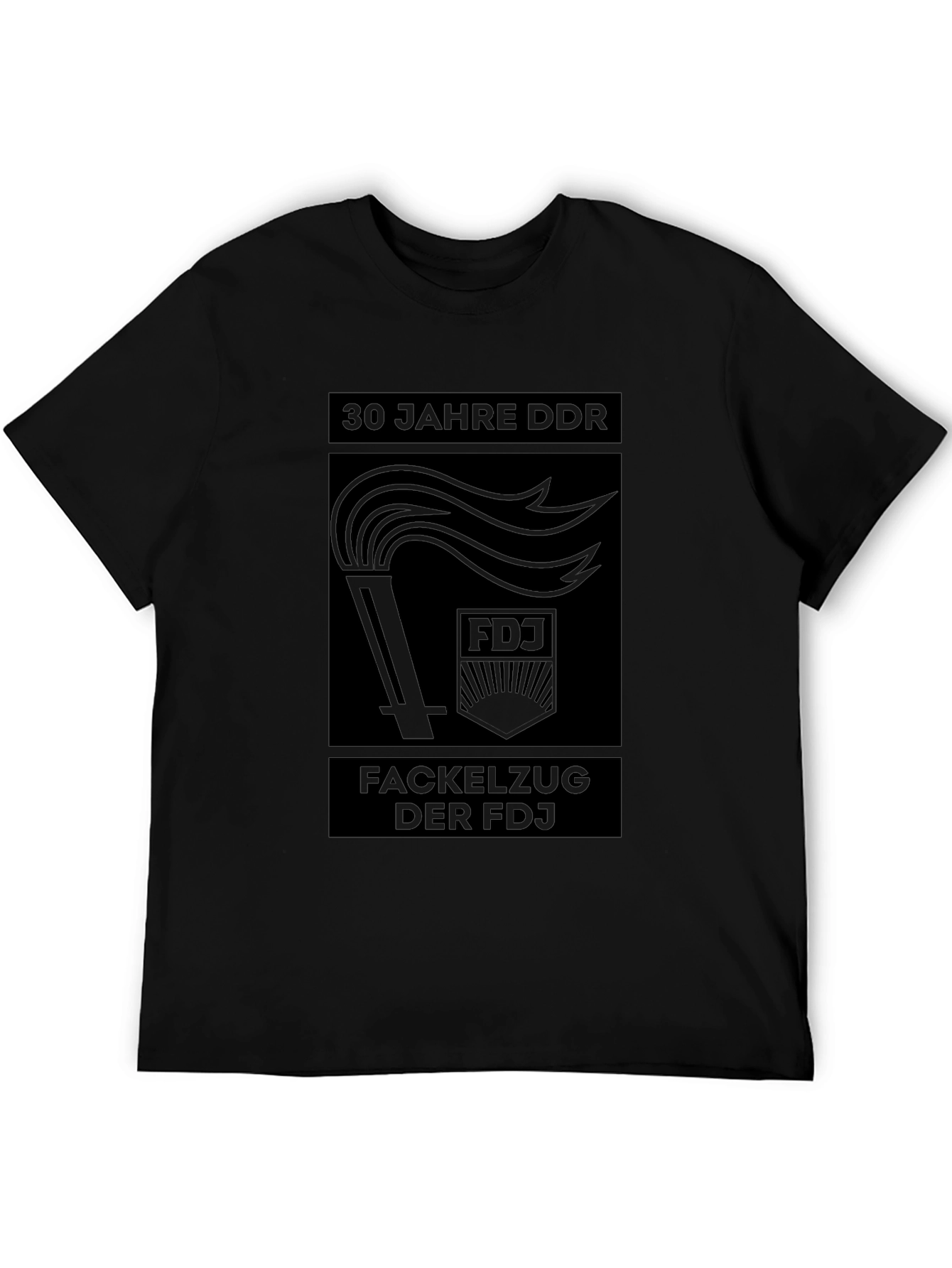 Black DDR FDJ Torch T-Shirt