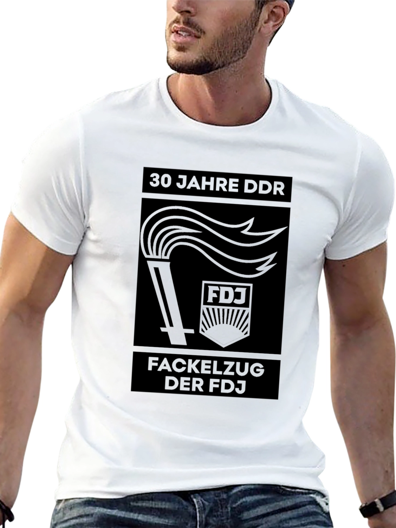 Black DDR FDJ Torch T-Shirt