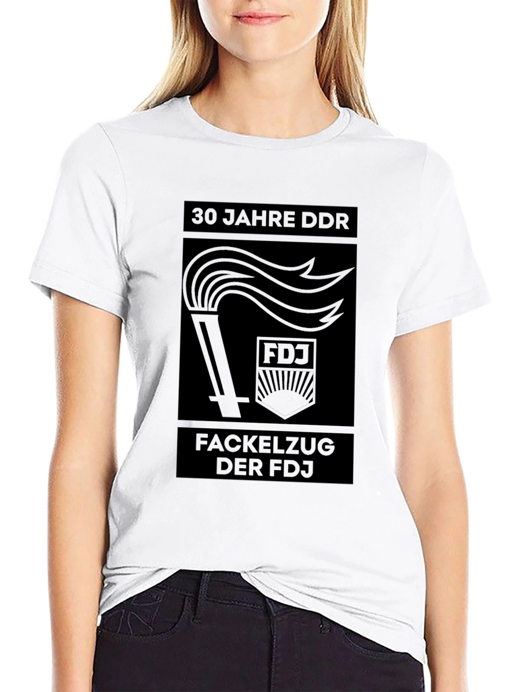 Black DDR FDJ Torch T-Shirt