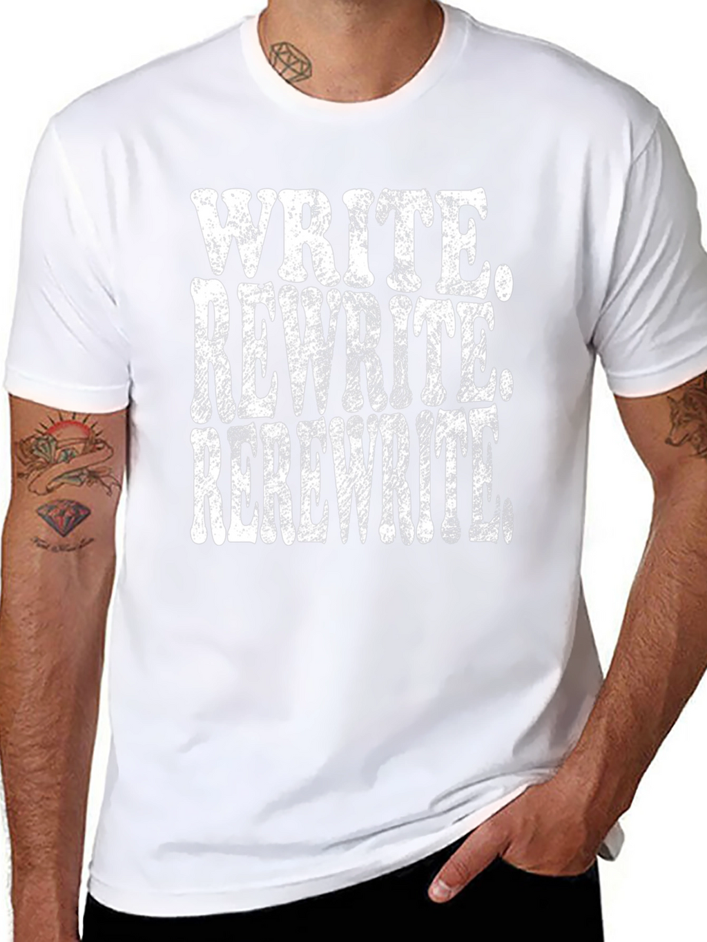 Write Rewrite Rerewrite Black T-Shirt