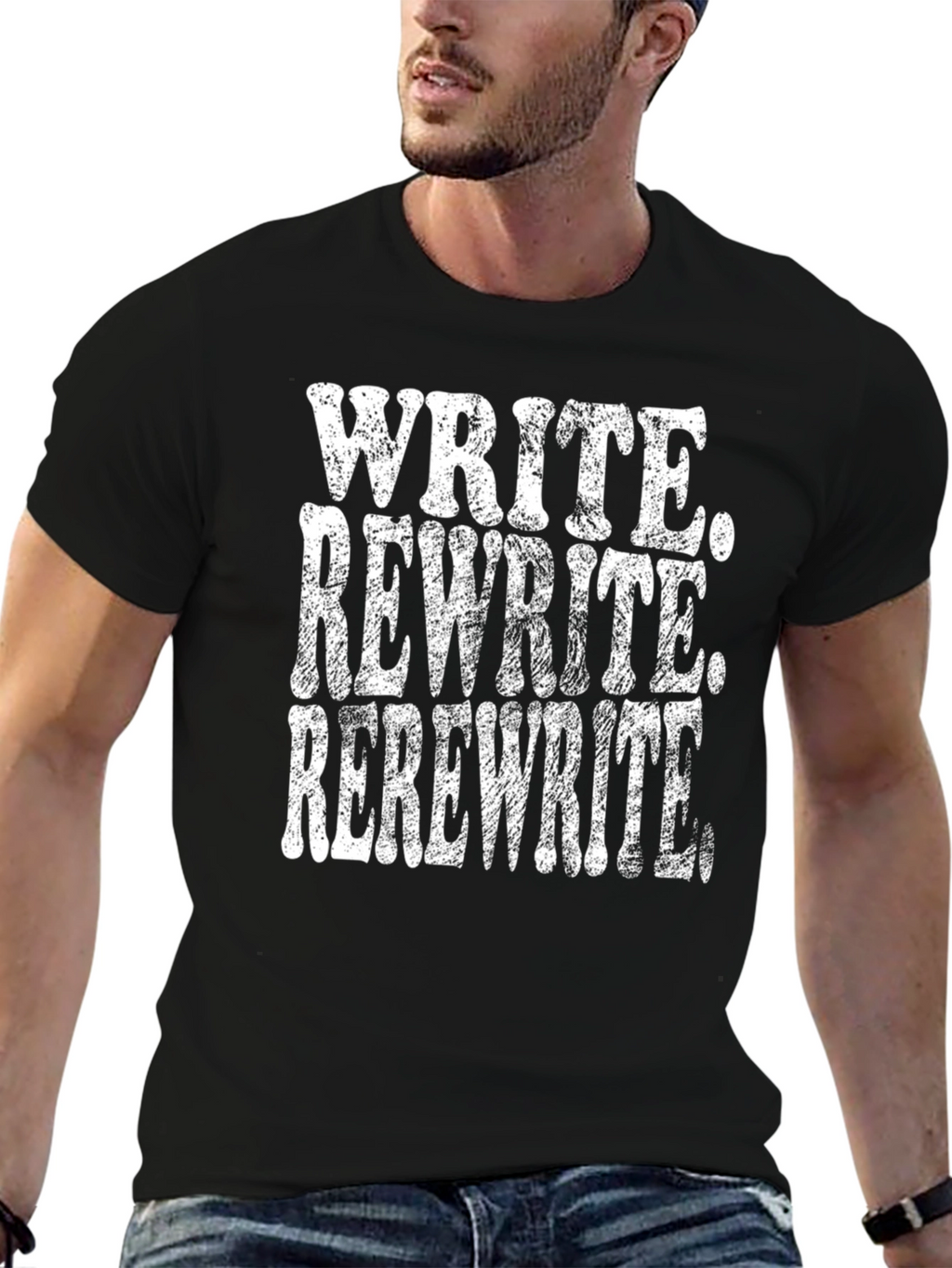 Write Rewrite Rerewrite Black T-Shirt