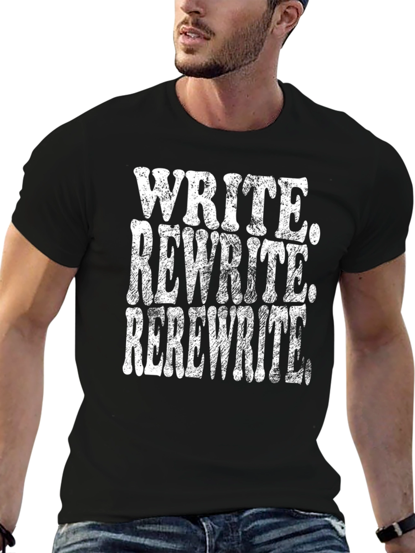 Write Rewrite Rerewrite Black T-Shirt