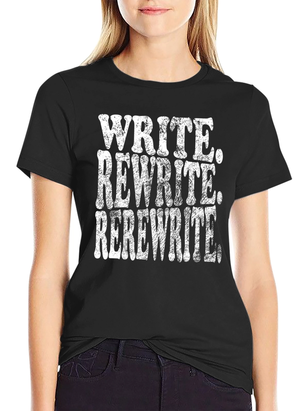 Write Rewrite Rerewrite Black T-Shirt