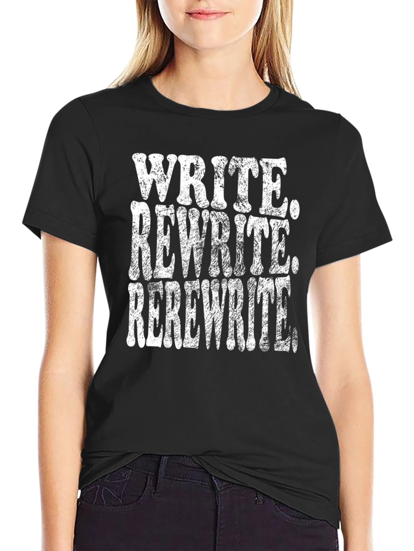 Write Rewrite Rerewrite Black T-Shirt