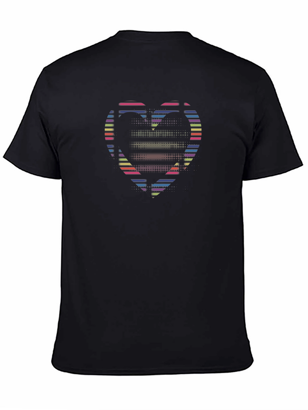 Retro Heart Graphic Black Tee