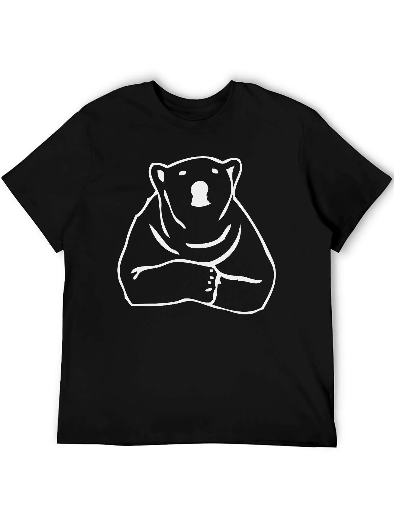 Cool Bear Graphic Tee - Black Cotton Blend T-Shirt