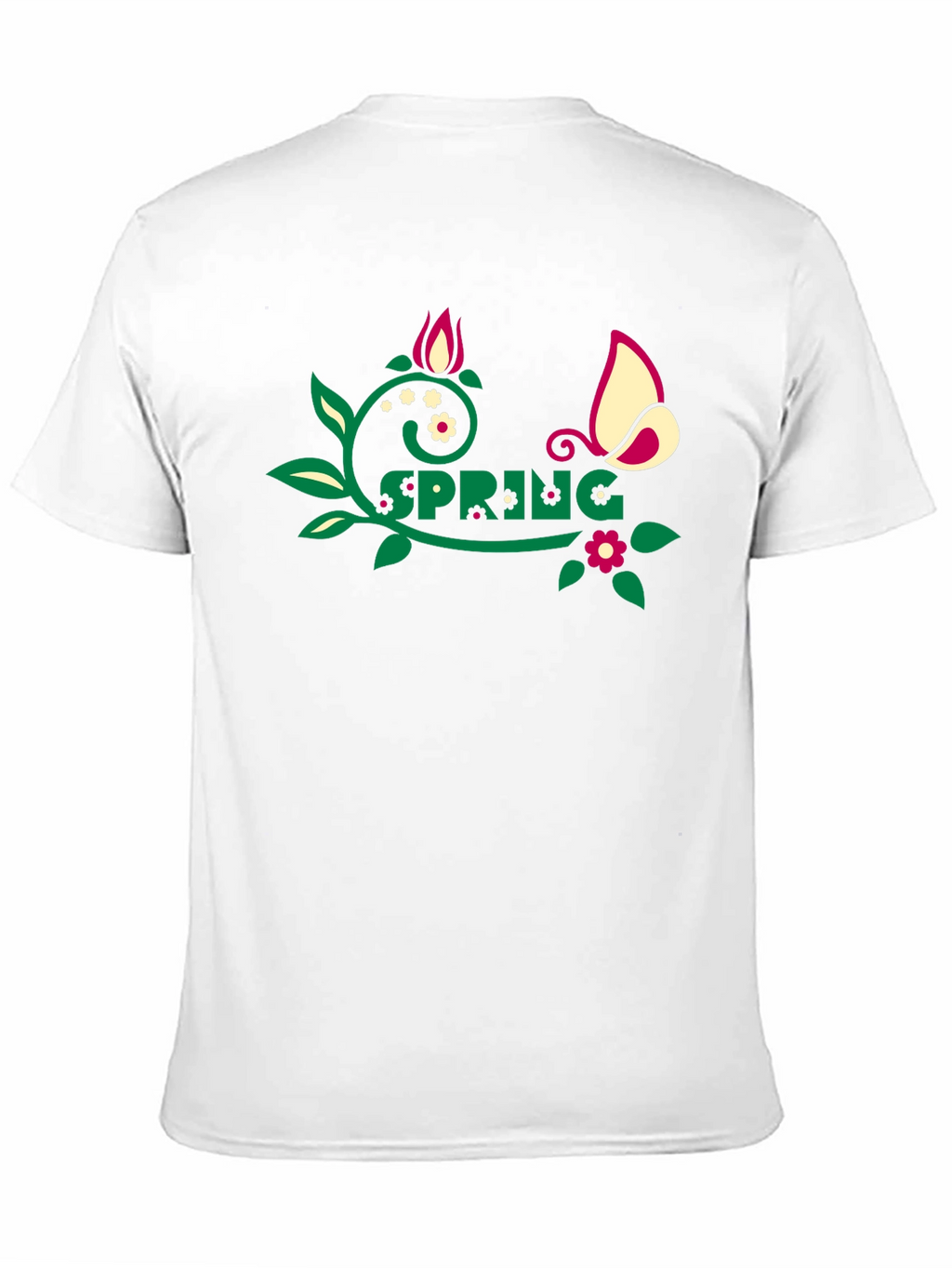 Spring Graphic Tee - Floral Butterfly Design