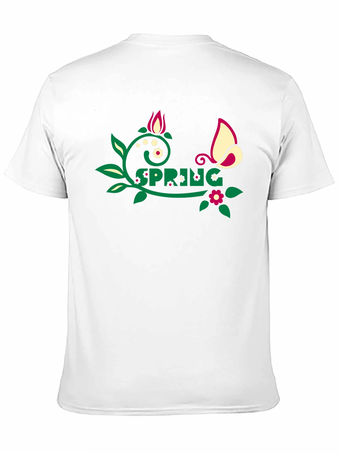 Spring Graphic Tee - Floral Butterfly Design