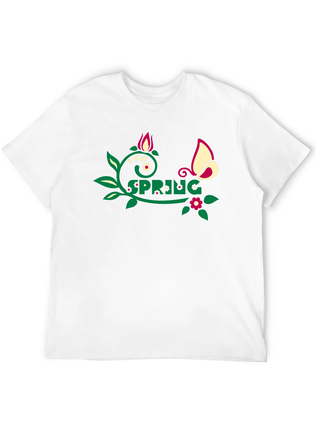 Spring Graphic Tee - Floral Butterfly Design