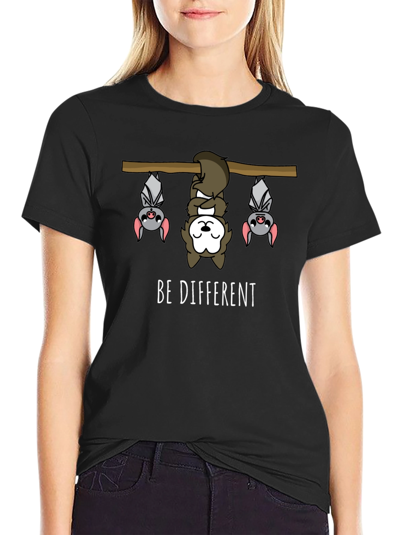 Be Different Bat & Sloth Graphic Tee - Unisex