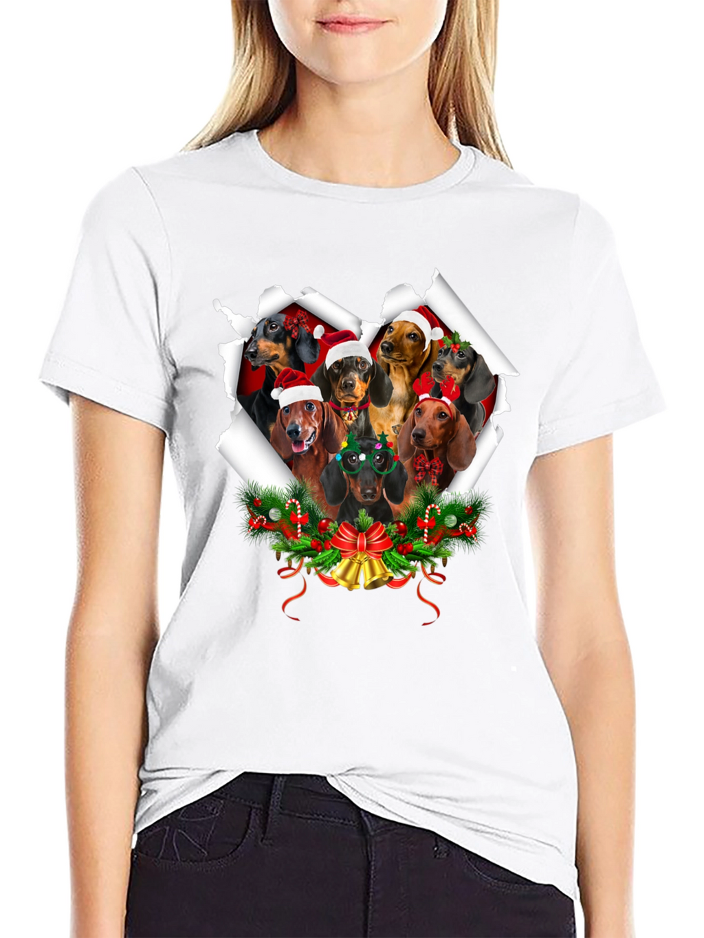 Festive Dachshund Christmas T-Shirt