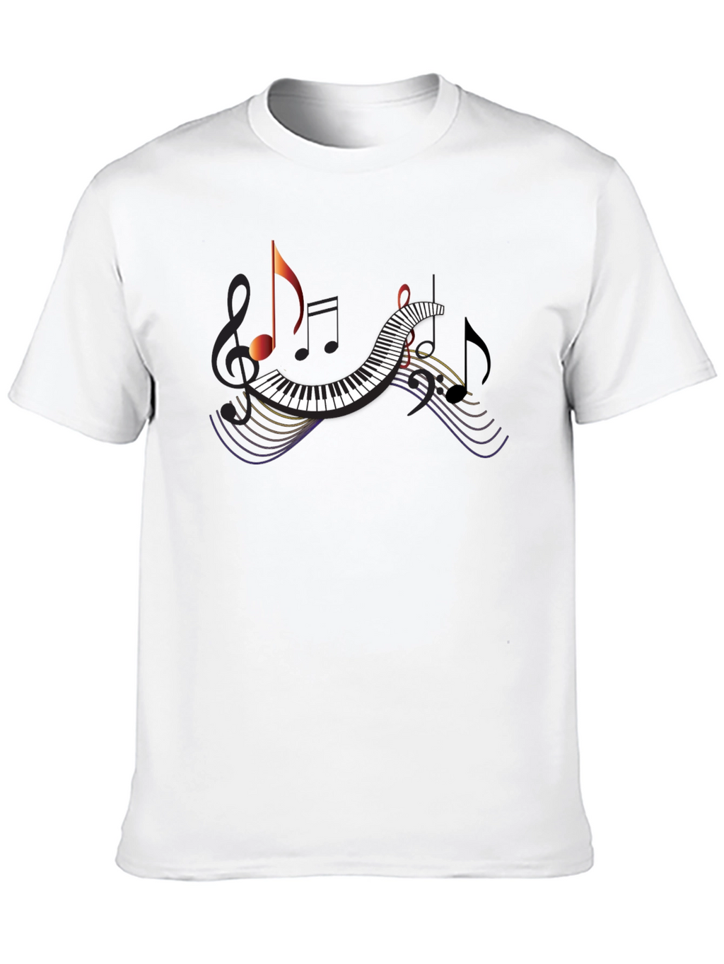 Musical Note Piano T-Shirt - Black