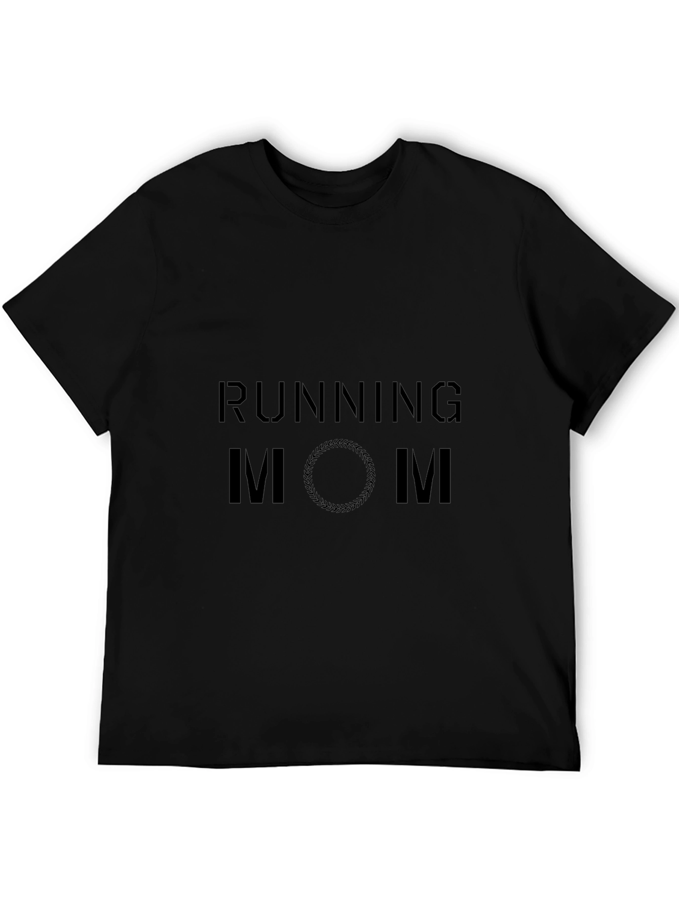 Running Mom T-Shirt - Black Cotton Tee for Active Mothers