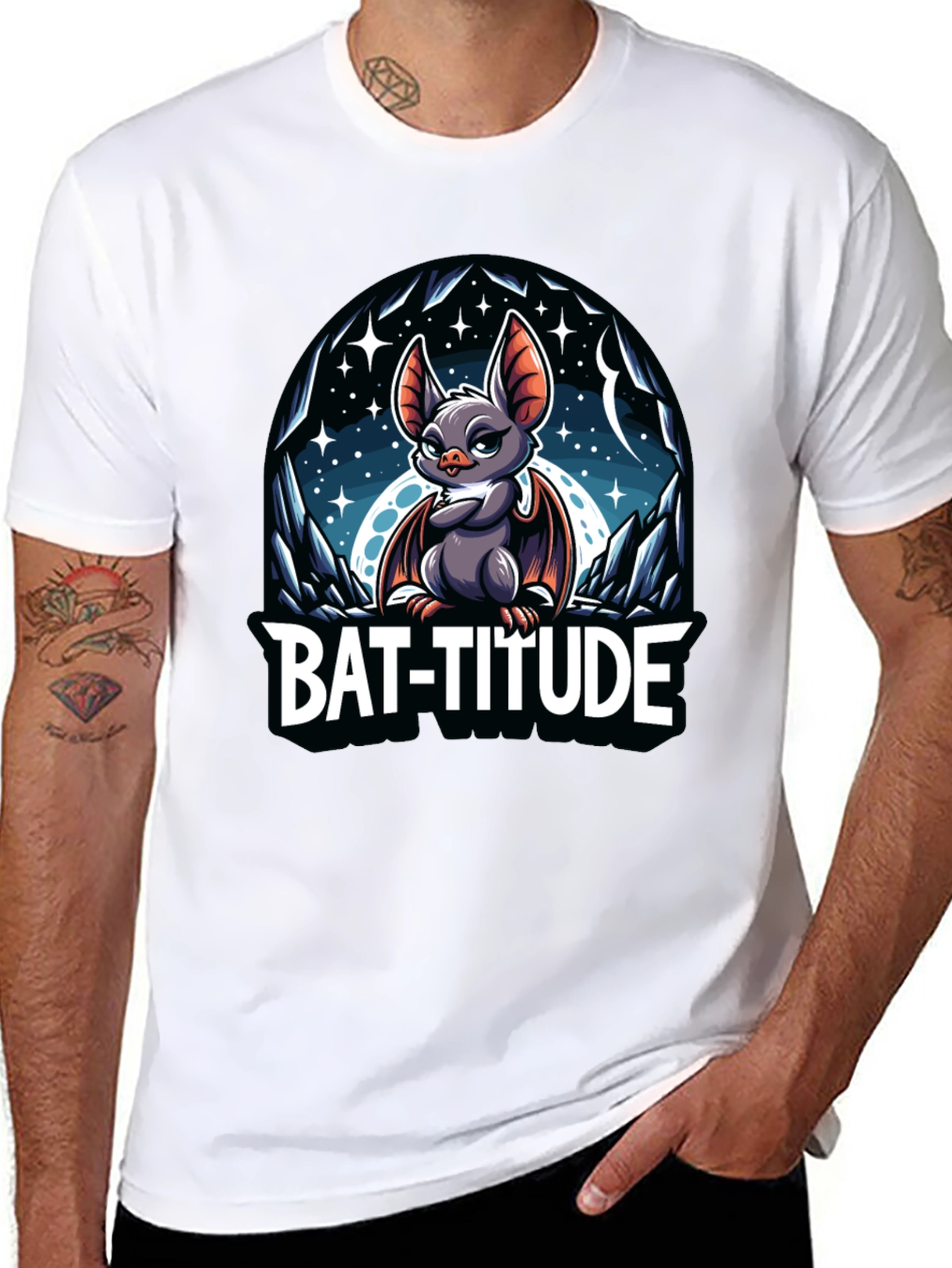 Bat-Titude Cartoon Graphic Tee