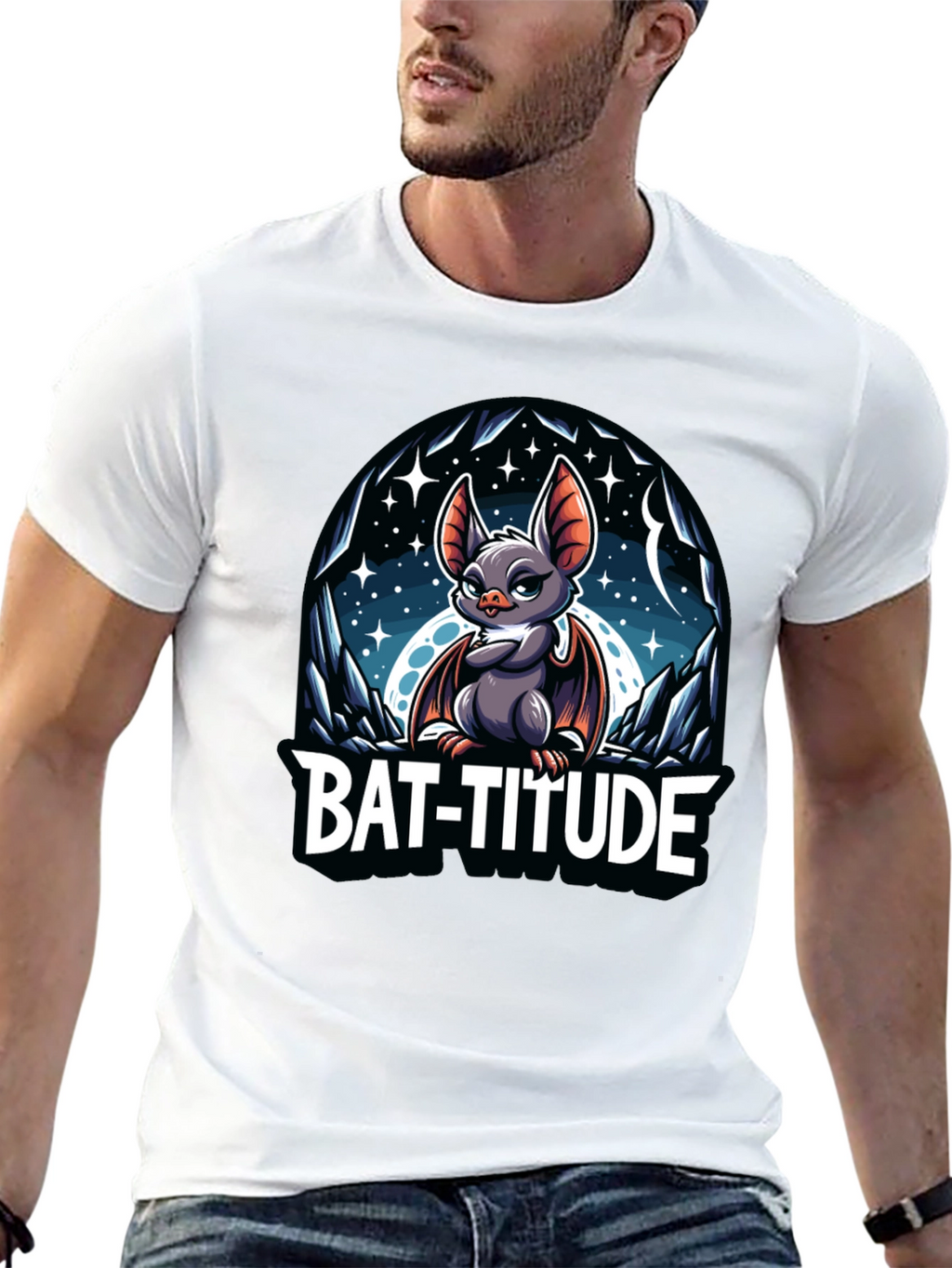 Bat-Titude Cartoon Graphic Tee