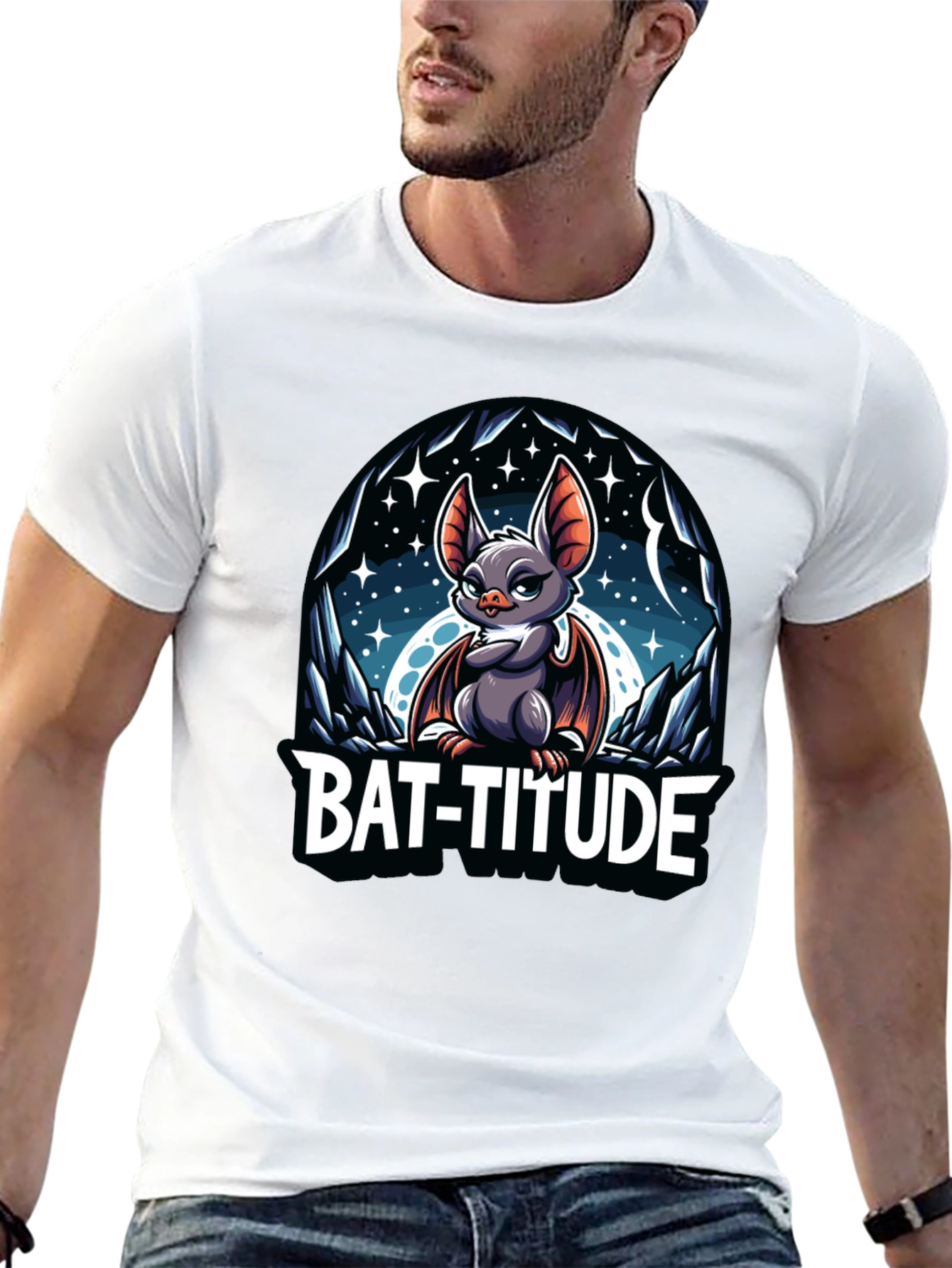 Bat-Titude Cartoon Graphic Tee