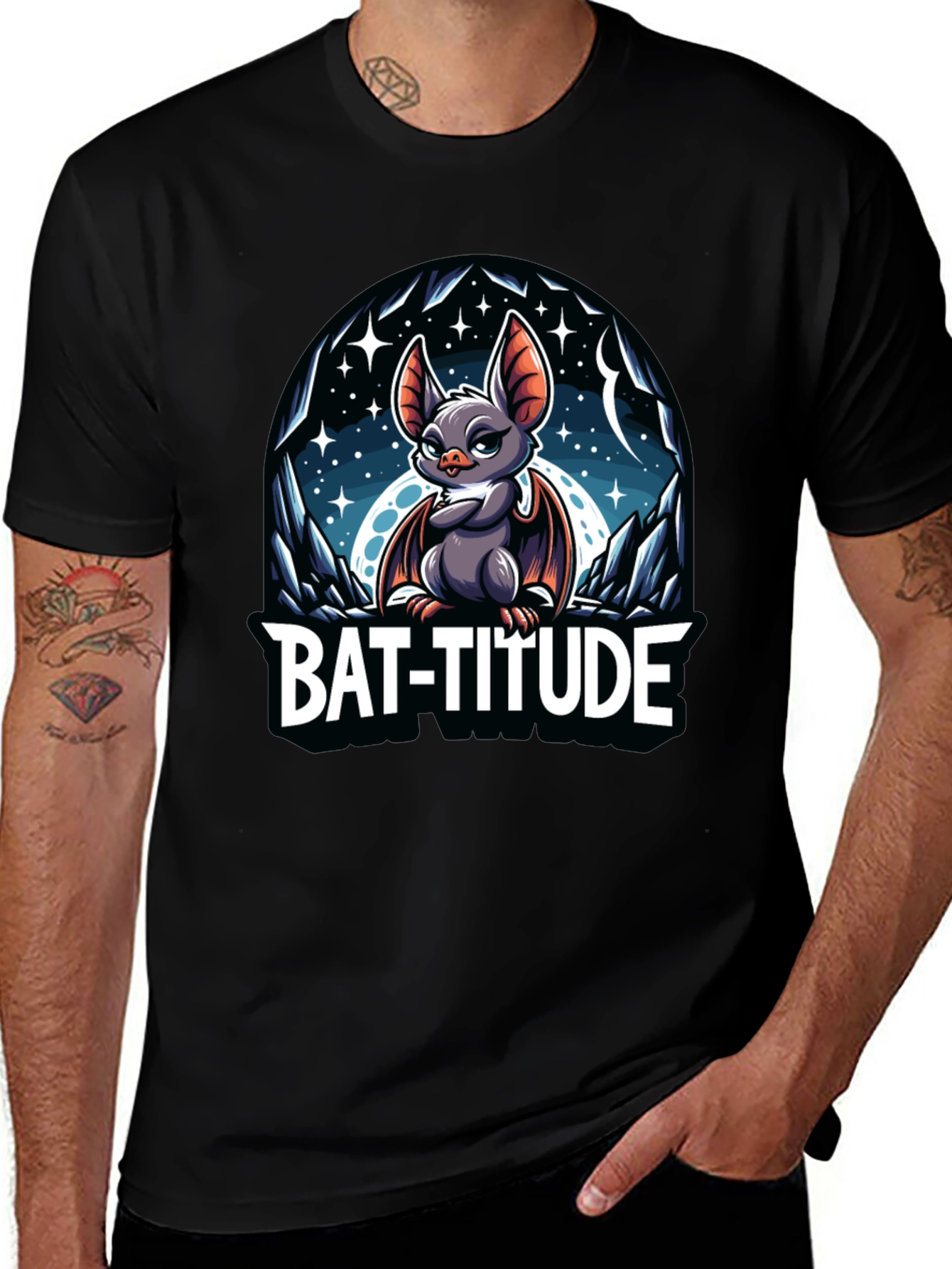 Bat-Titude Cartoon Graphic Tee