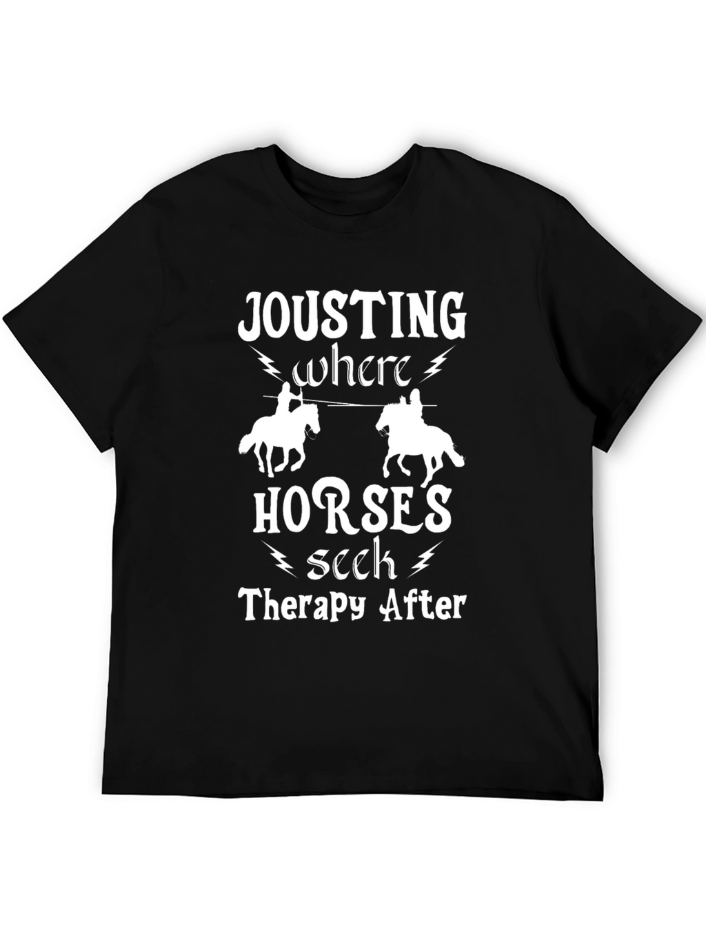 Jousting Horses Therapy Black Tee