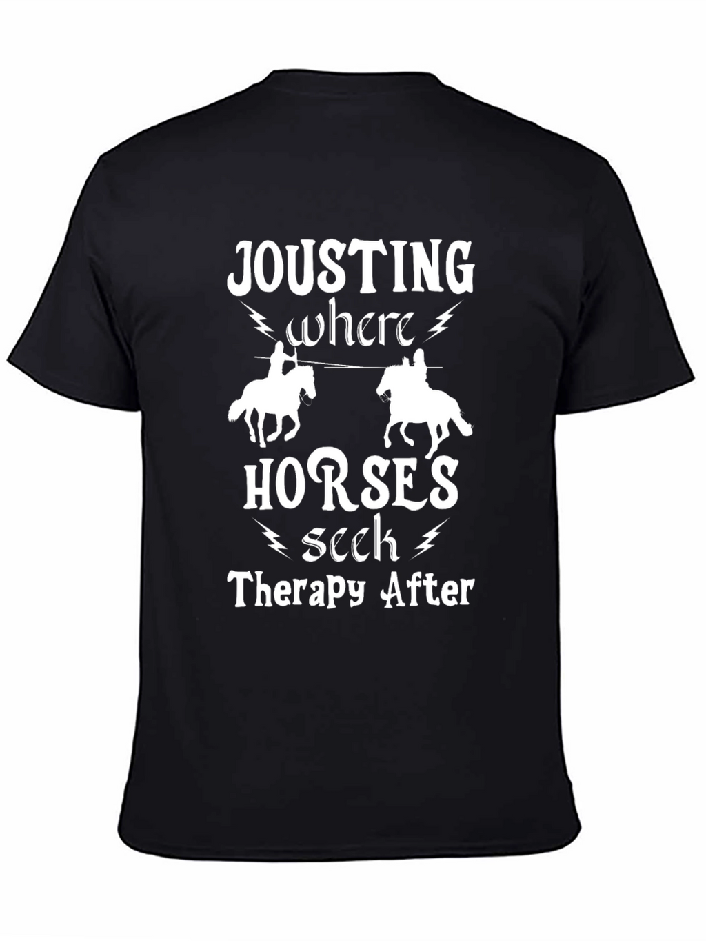 Jousting Horses Therapy Black Tee