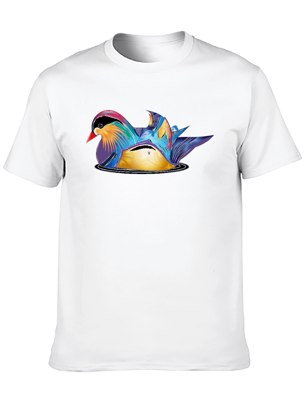 Mandarin Duck Graphic Tee - Stylish Mens Black T-Shirt