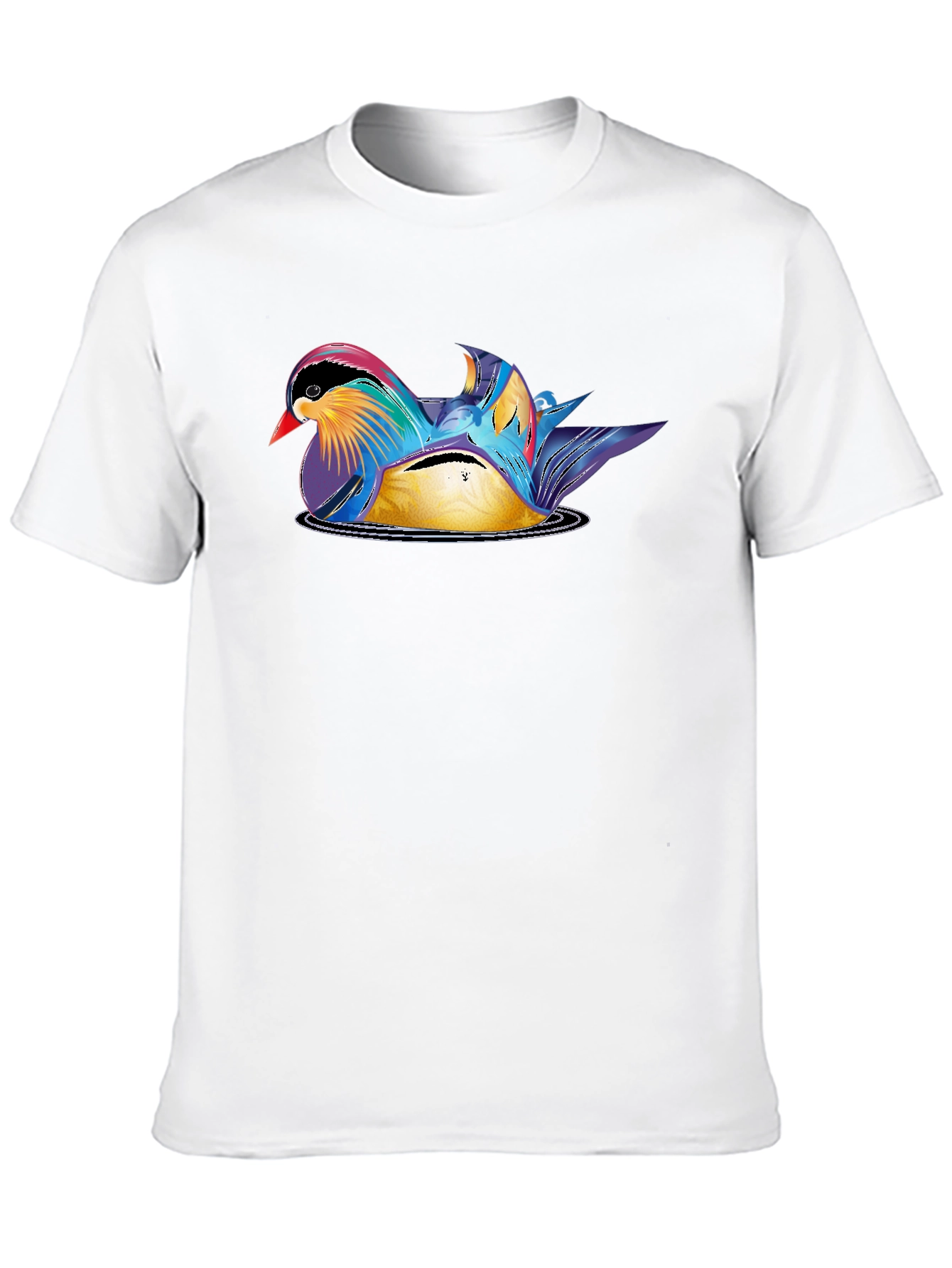Mandarin Duck Graphic Tee - Stylish Mens Black T-Shirt
