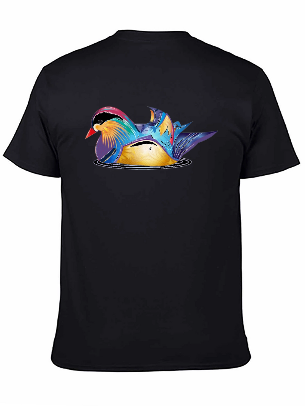 Mandarin Duck Graphic Tee - Stylish Mens Black T-Shirt