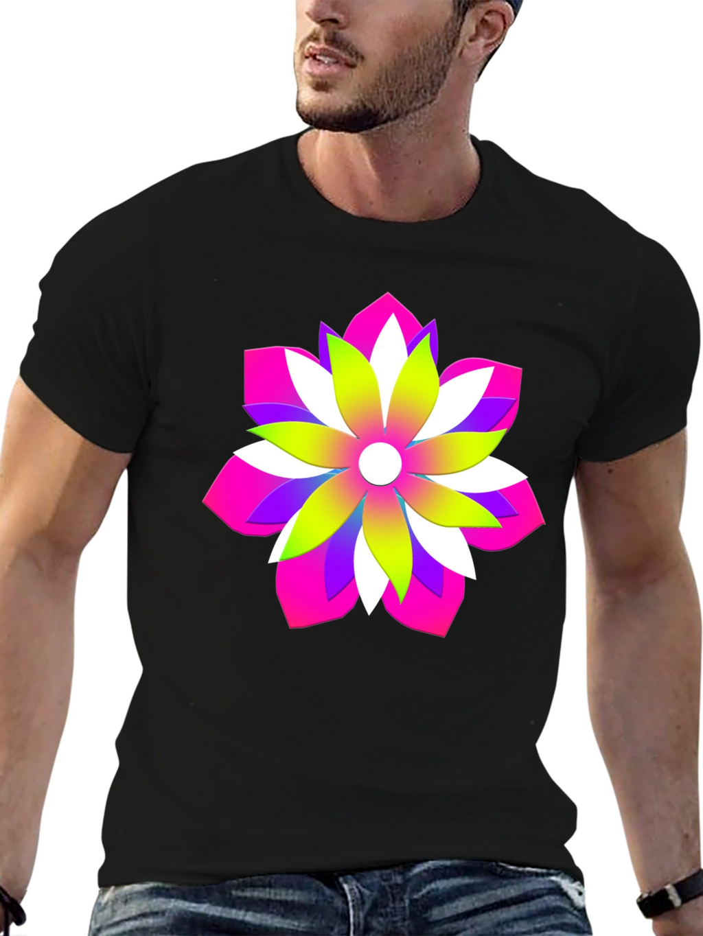 Vibrant Floral Graphic Tee - Bold Design