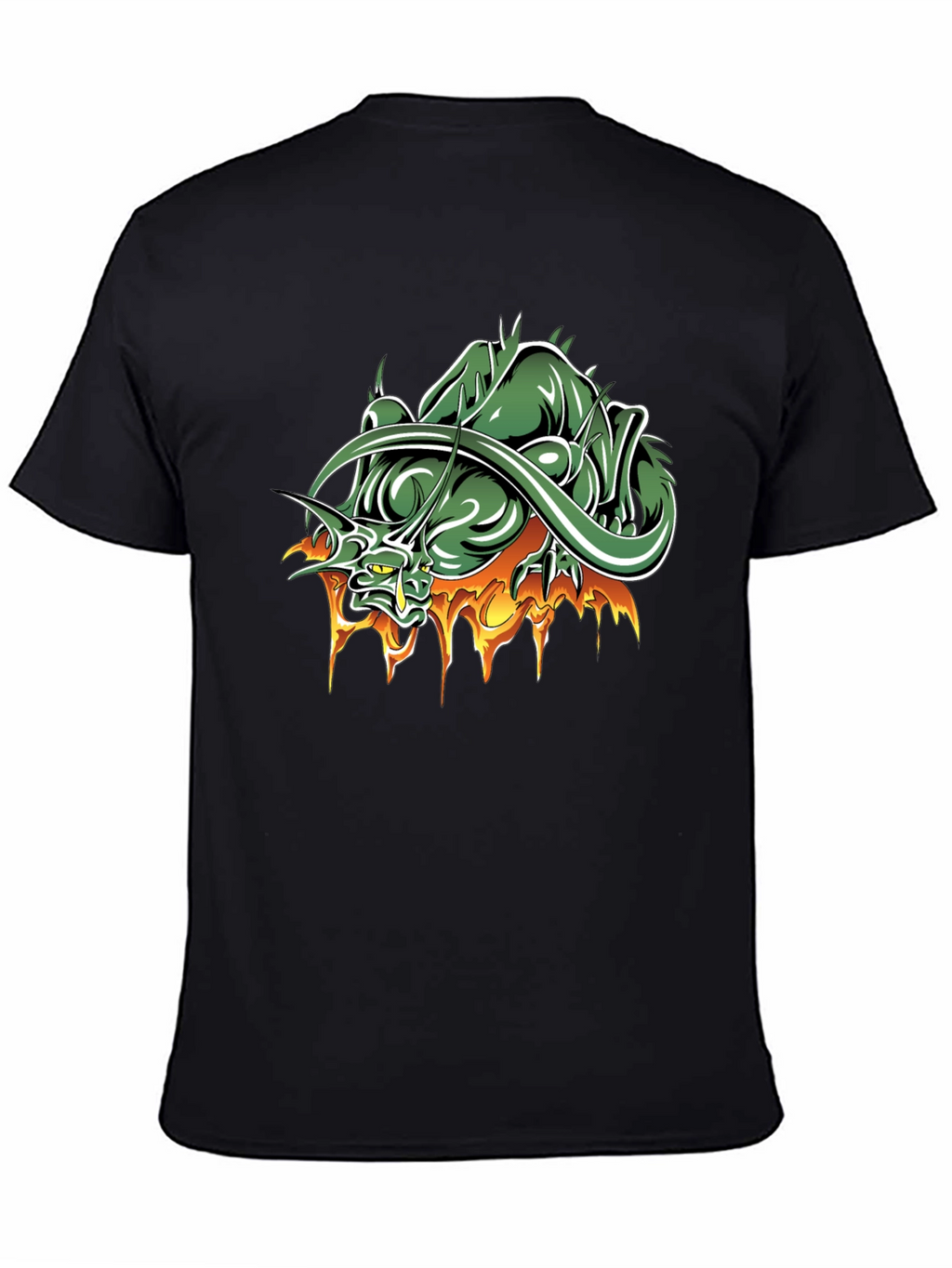 Mens Black T-Shirt with Dragon Graphic