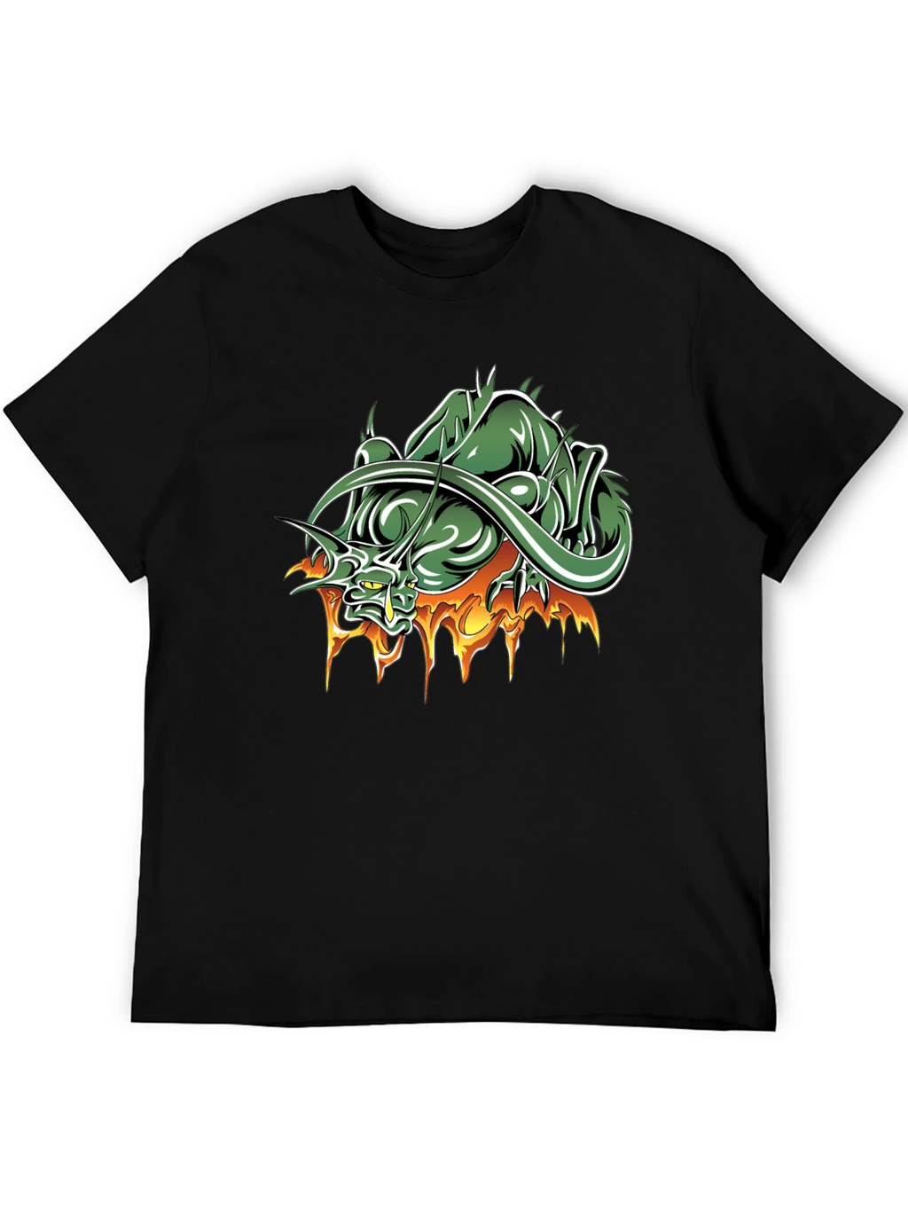 Mens Black T-Shirt with Dragon Graphic